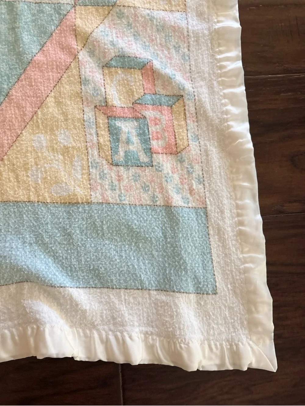 Riegel blanket 36x50 Baby nursery Blanket- satin trim- 100% cotton- Made in USA